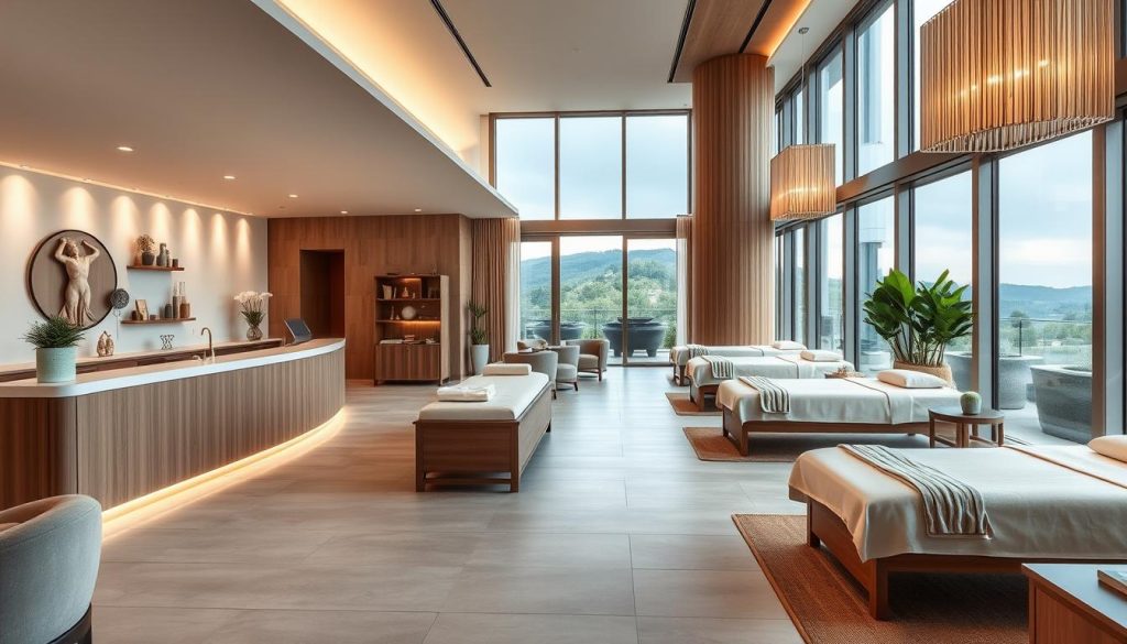 A wellness and spa center in Italy with relaxation areas and treatment rooms